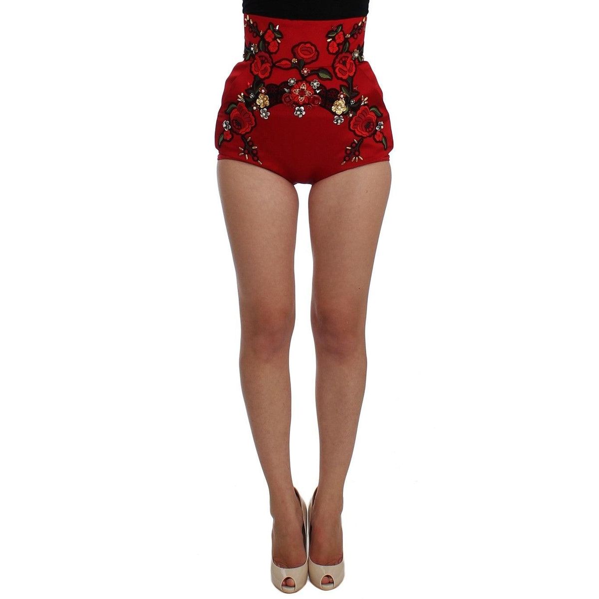 Dolce & Gabbana Enchanted Sicily Crystal-Embellished Silk Shorts