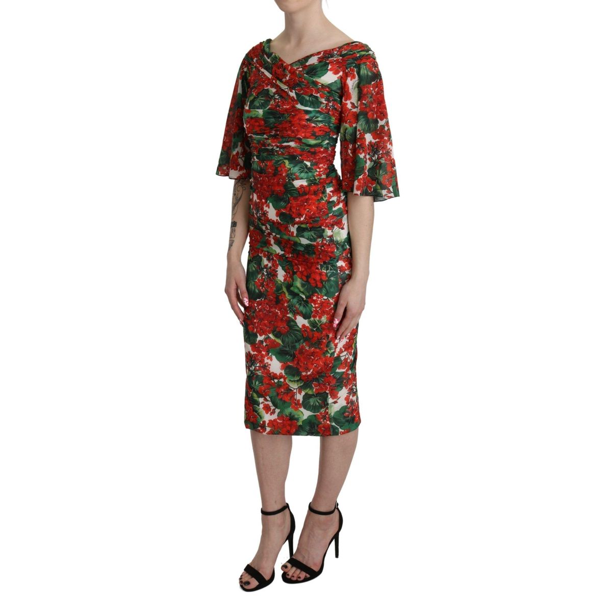 Dolce & Gabbana Enchanting Floral Midi Sheath Dress