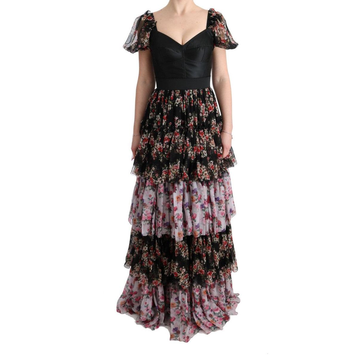 Dolce & Gabbana Elegant Floral Shift Dress in Multicolor Silk Blend