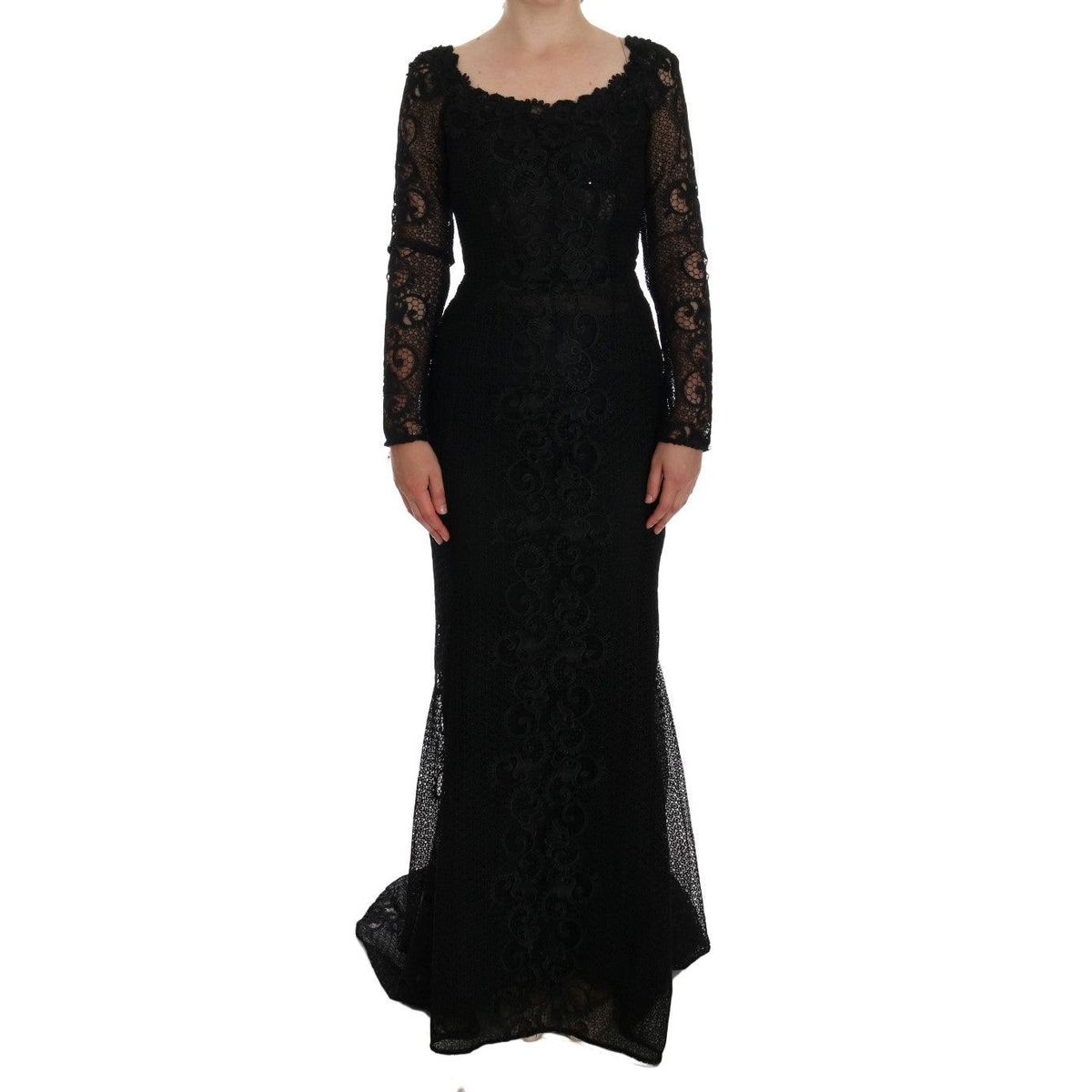 Dolce & Gabbana Elegant Full Length Black Sheath Maxi Dress