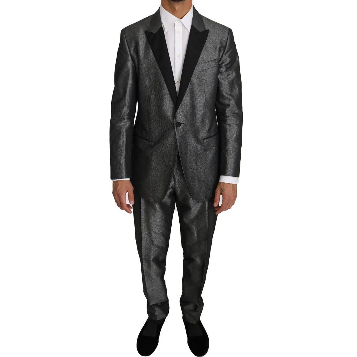 Dolce & Gabbana Elegant Gray Patterned Martini Suit