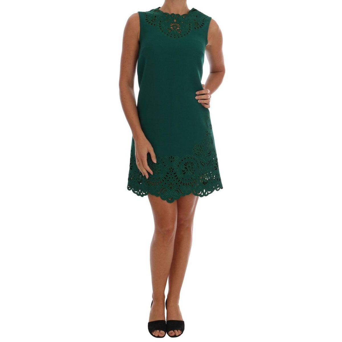 Dolce & Gabbana Elegant Green A-Line Sheath Dress