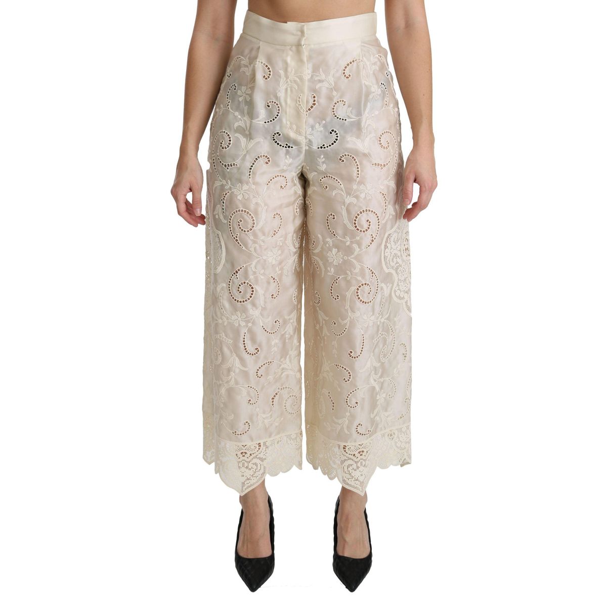 Dolce & Gabbana Elegant High Waist Palazzo Cropped Pants