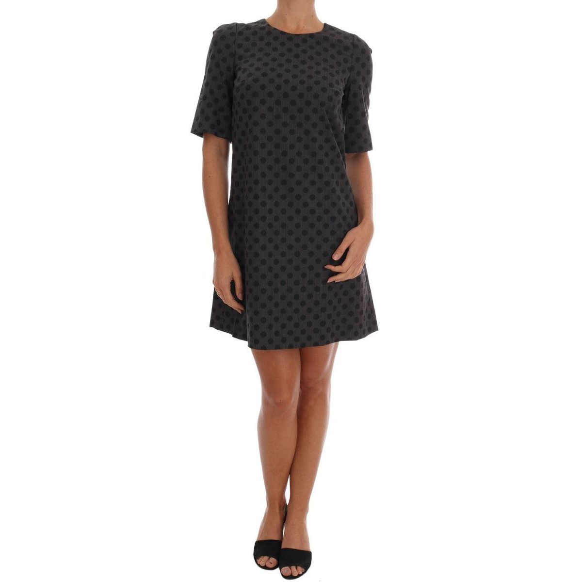 Dolce & Gabbana Elegant Polka Dot Wool Blend Dress