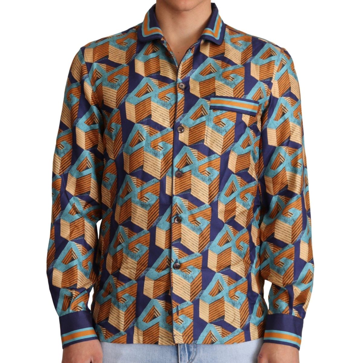 Dolce & Gabbana Elegant Silk Casual Shirt with DG Logo