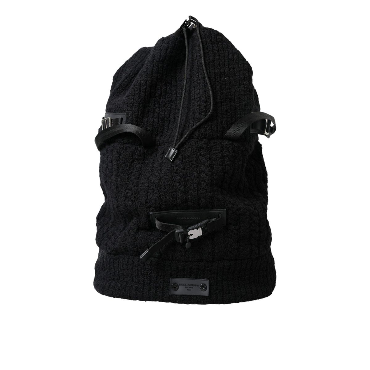 Dolce & Gabbana Elegant Tricot Wool-Blend Backpack in Black