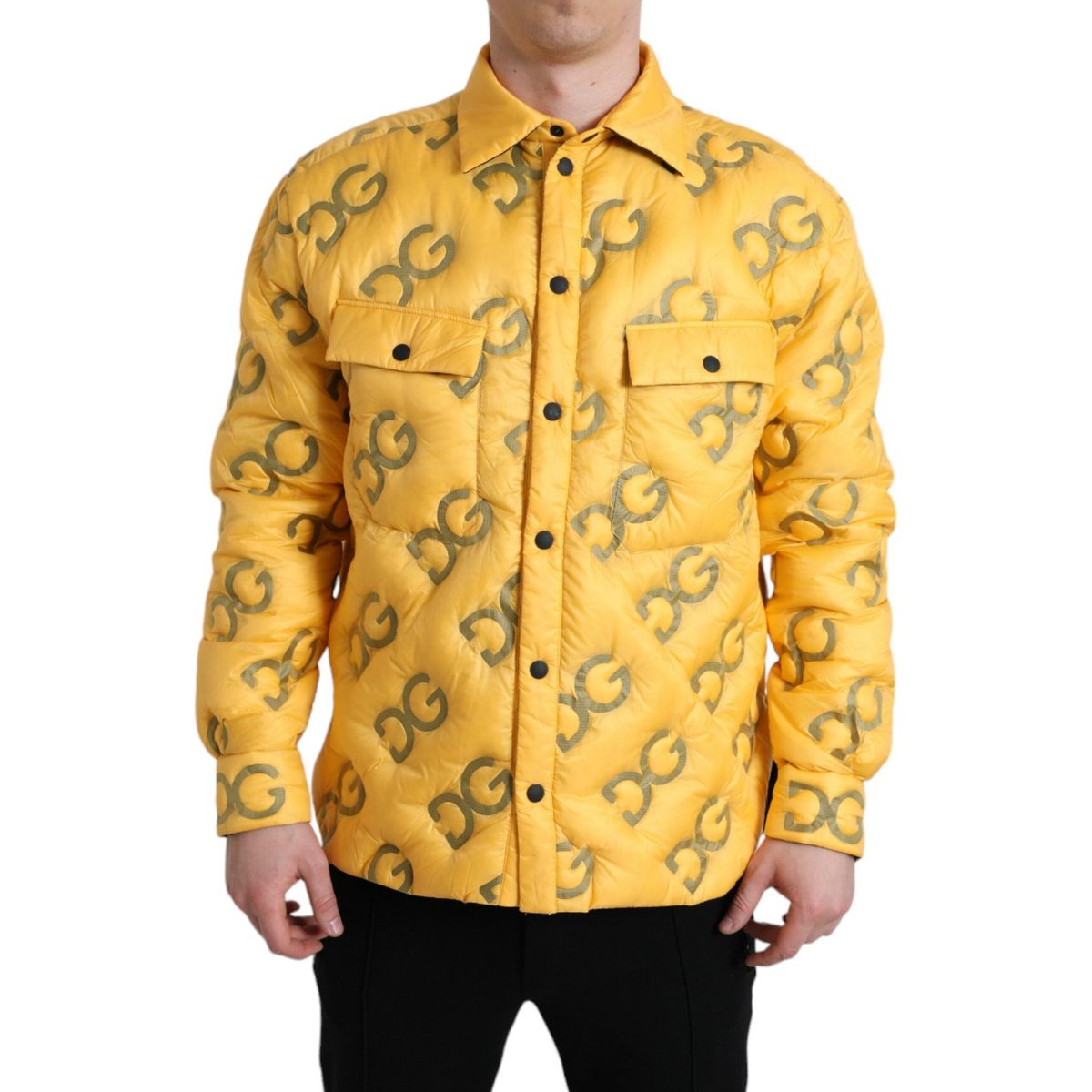 Dolce & Gabbana Elegant Yellow Padded Blouson Jacket