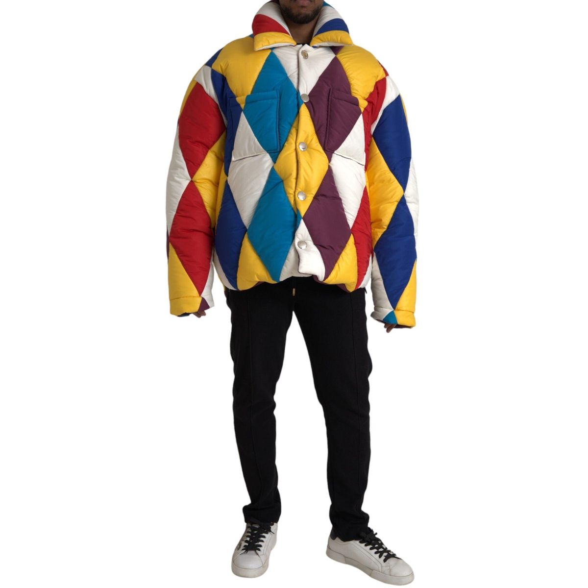 Dolce & Gabbana Multicolor Windbreaker Puffer Jacket Herre