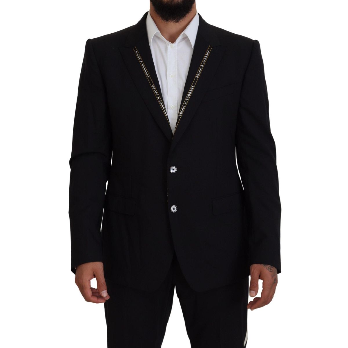 Dolce & Gabbana Sort Uld Slim Fit Blazer