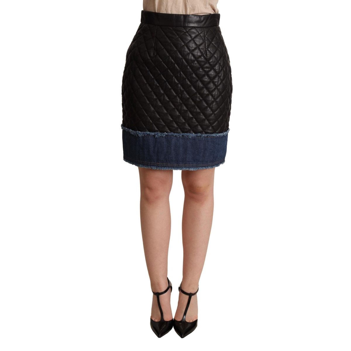 Dolce & Gabbana Sleek High-Waist Leather Mini Skirt