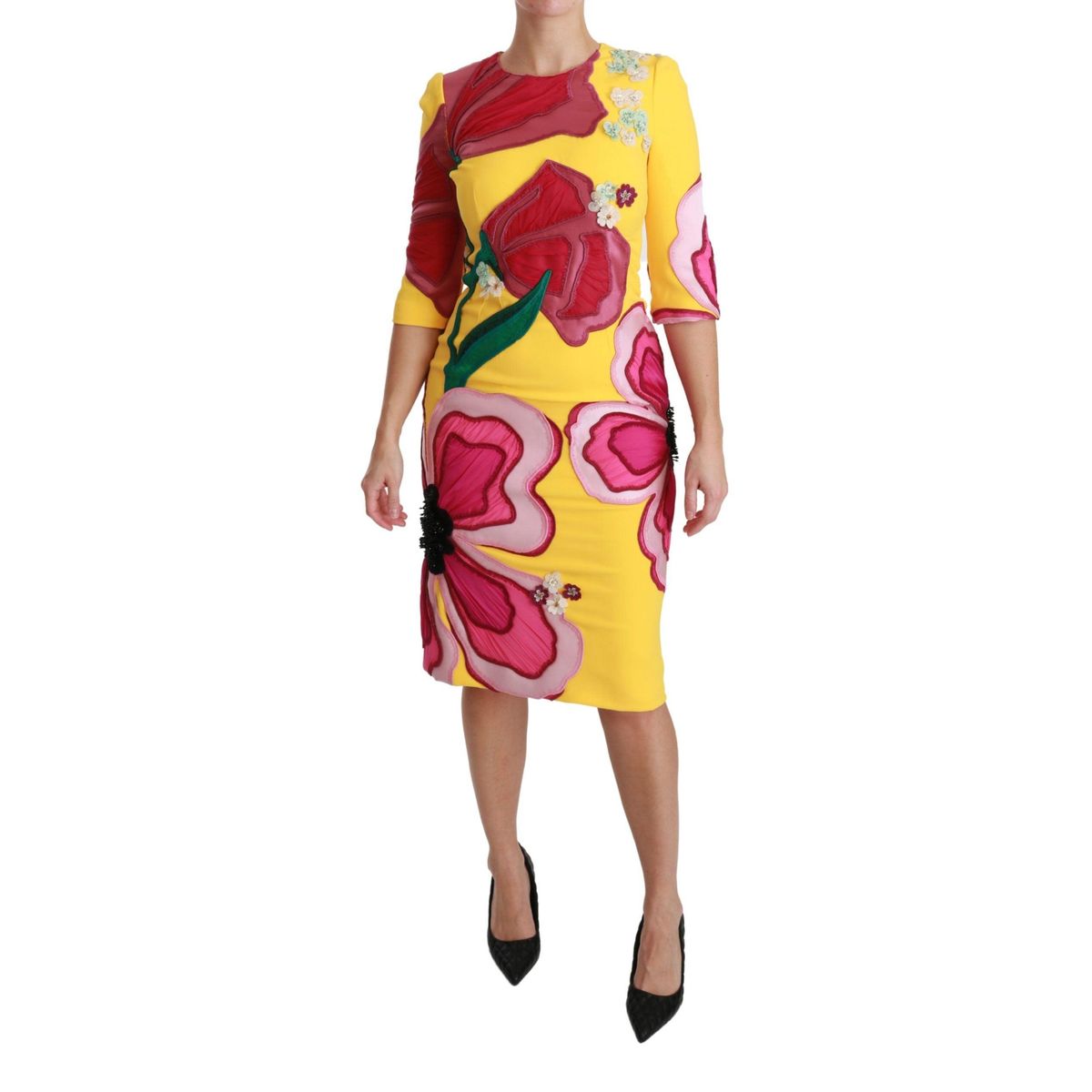 Dolce & Gabbana Sunshine Bloom Sheath Knee-Length Dress