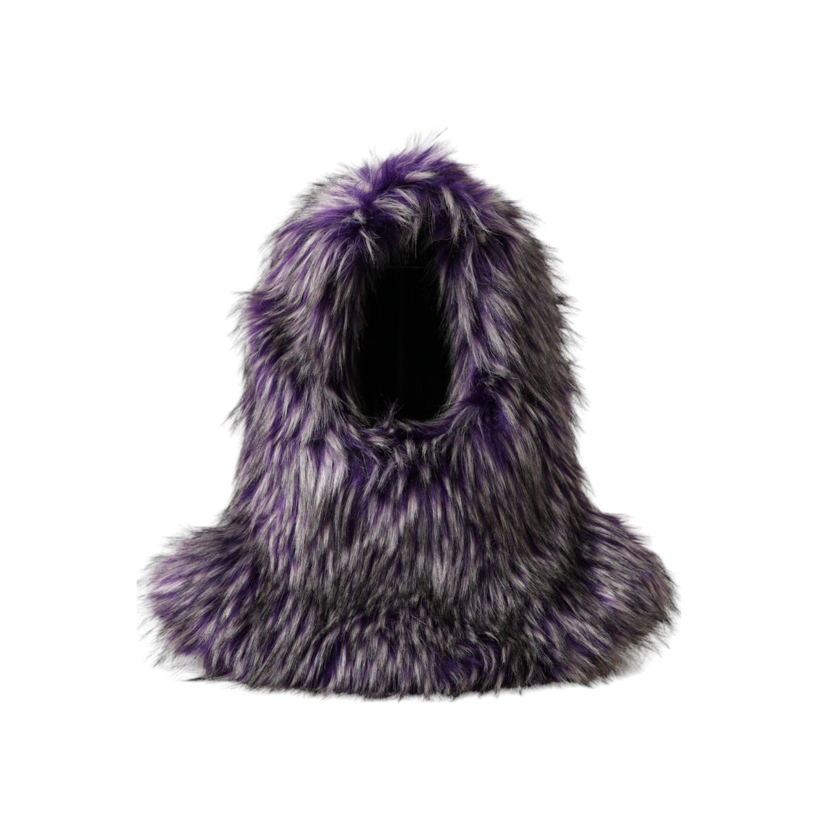 Dolce & Gabbana Purple Faux Fur Whole Head Wrap Hat