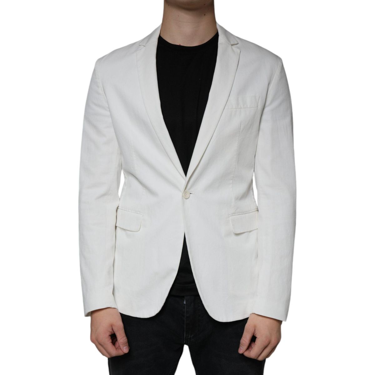 Dondup White Single Breasted One Button Dress Formal Blazer