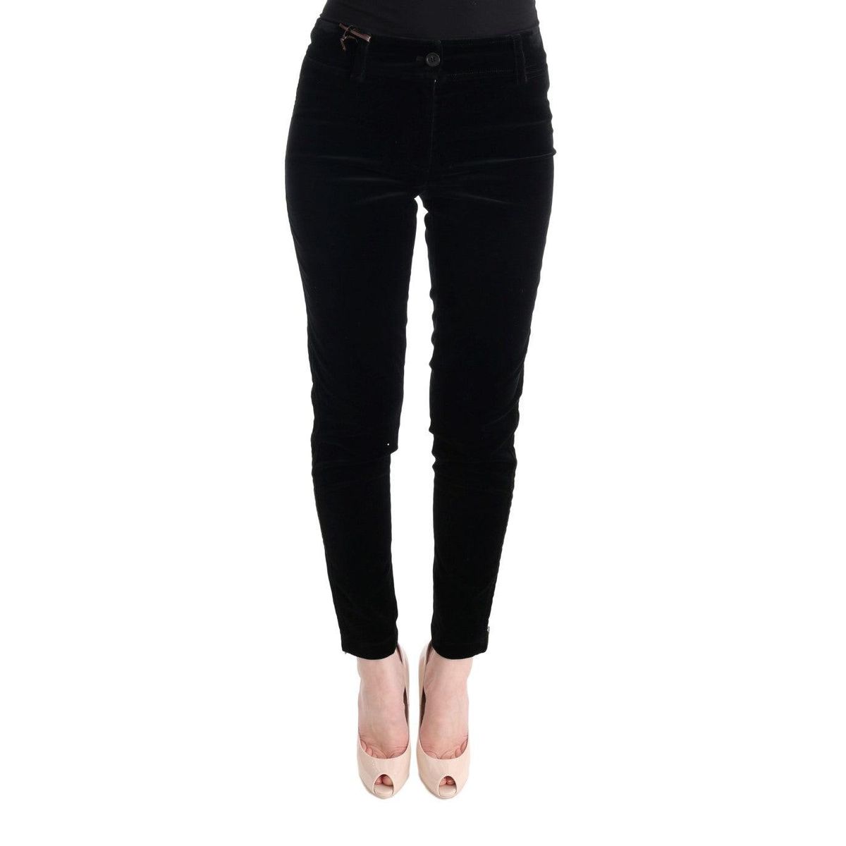 Ermanno Scervino Chic Black Slim Fit Cropped Pants