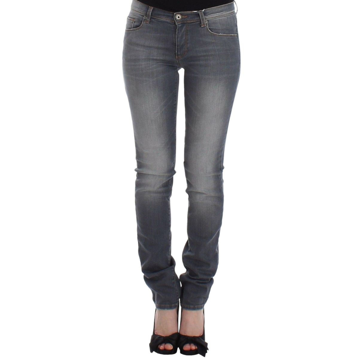 Ermanno Scervino Chic Gray Slim-Fit Skinny Jeans