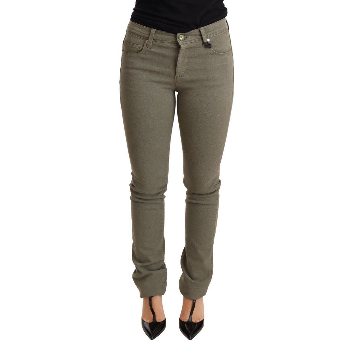 Ermanno Scervino Chic Green Low Waist Skinny Jeans