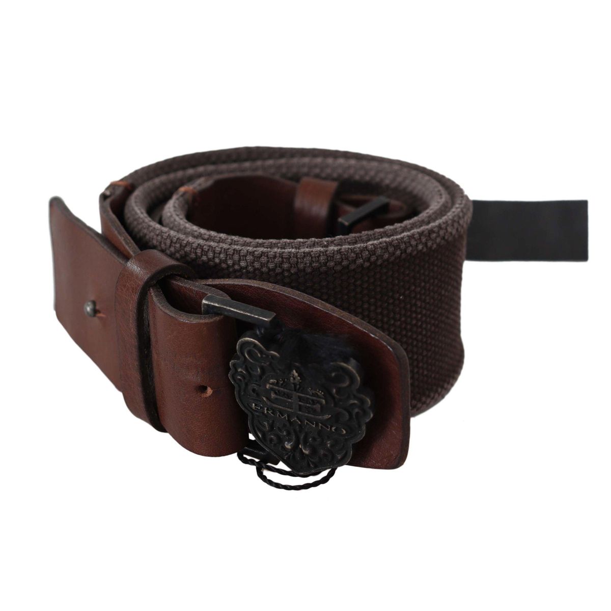 Ermanno Scervino Classic Dark Brown Leather Belt with Logo Buckle