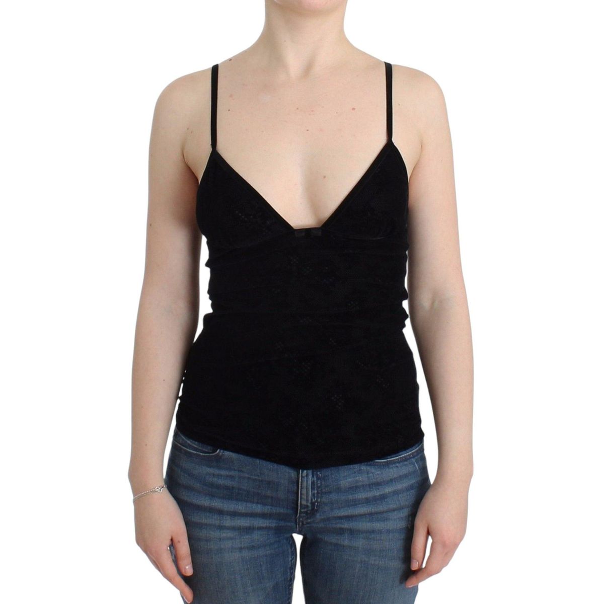 Ermanno Scervino Elegant Black Cami Lingerie Top