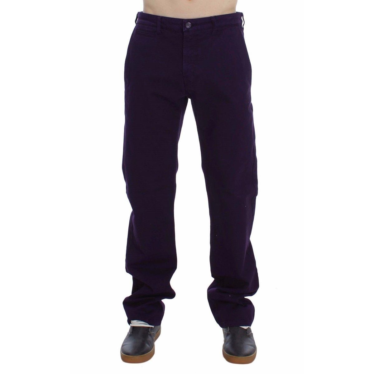 GF Ferre Purple Cotton Stretch Slim Chinos Pants