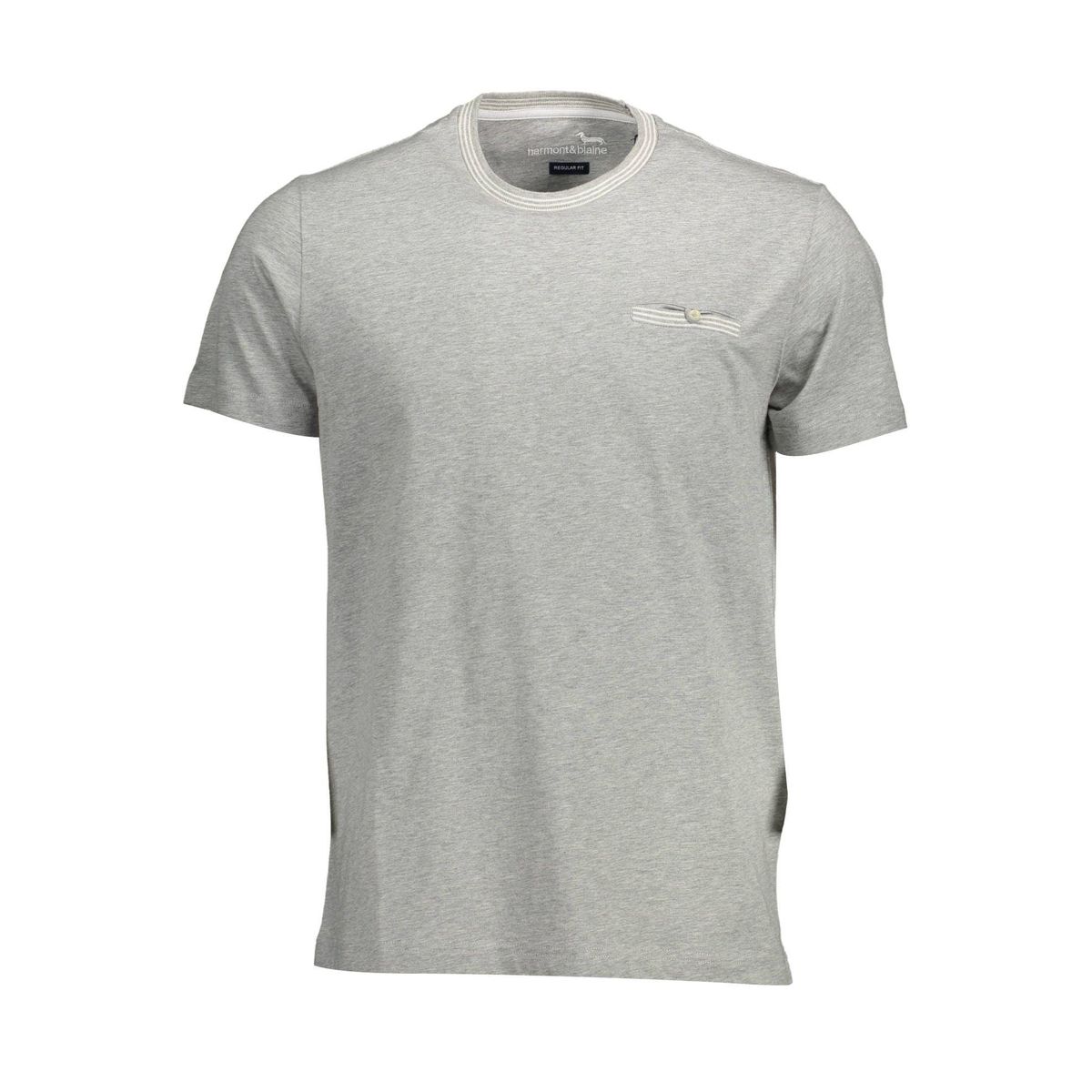 Harmont & Blaine Elegant Gray Cotton T-Shirt with Contrast Details