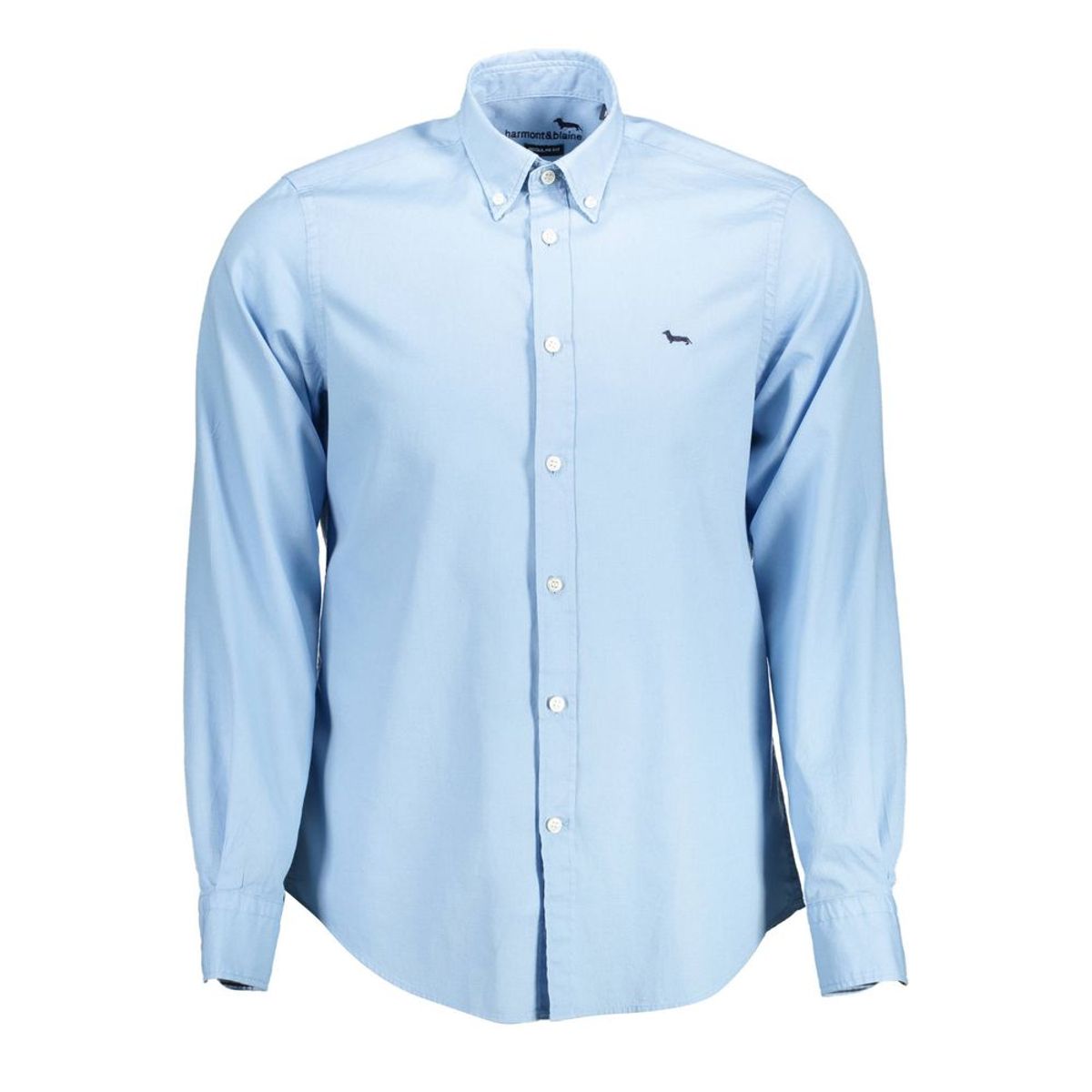 Harmont & Blaine Elegant Light Blue Cotton Shirt with Contrast Detail