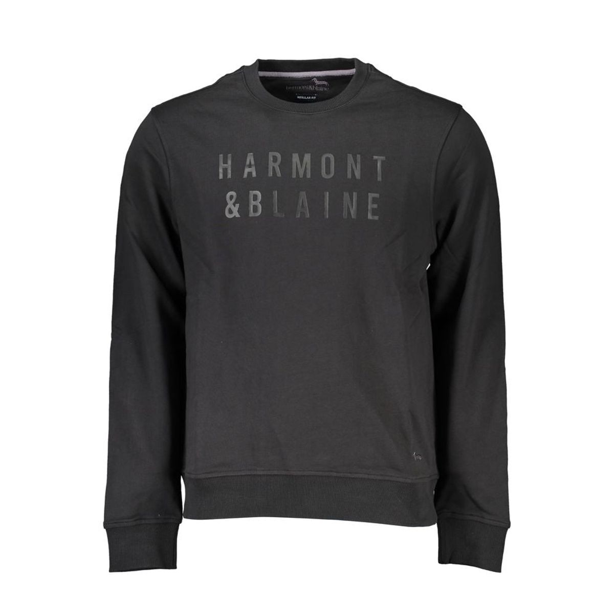 Harmont & Blaine Sleek Black Long-Sleeved Crew Neck Sweatshirt