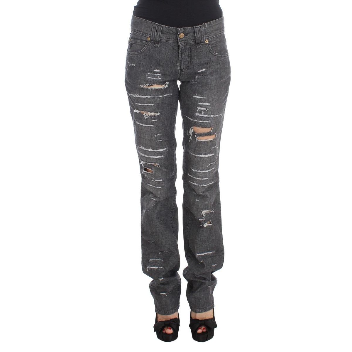 John Galliano Chic Gray Wash Straight Fit Jeans