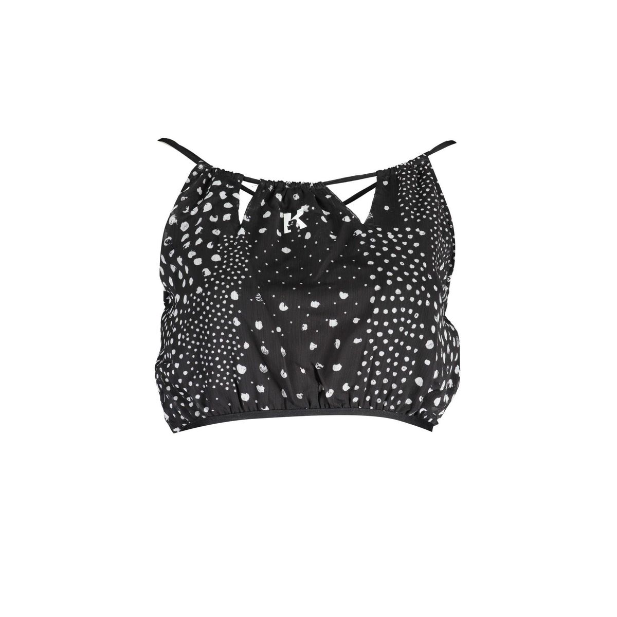 Karl Lagerfeld Elegant Beachfront Noir Top with Print Detail