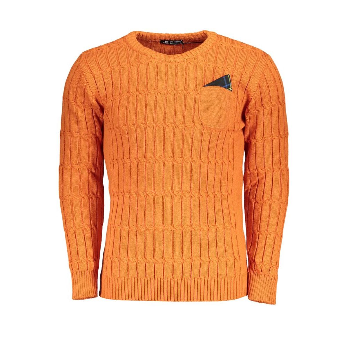 U.S. Grand Polo Twisted Crew Neck Orange Sweater