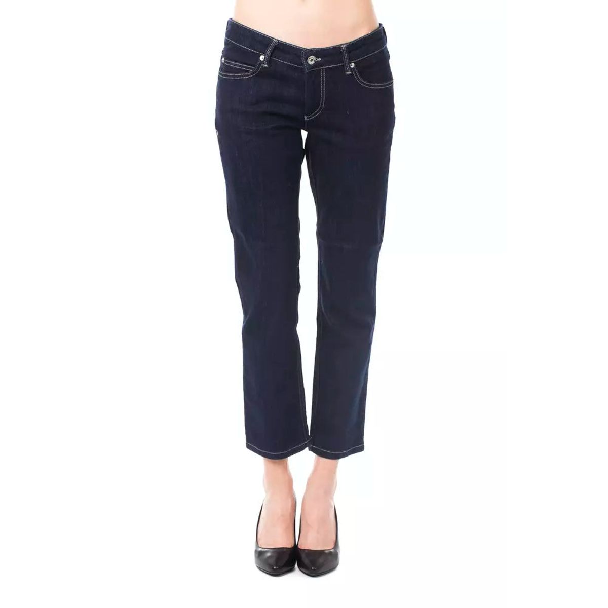 Ungaro Fever Chic Blue Capri Jeans with Button Details