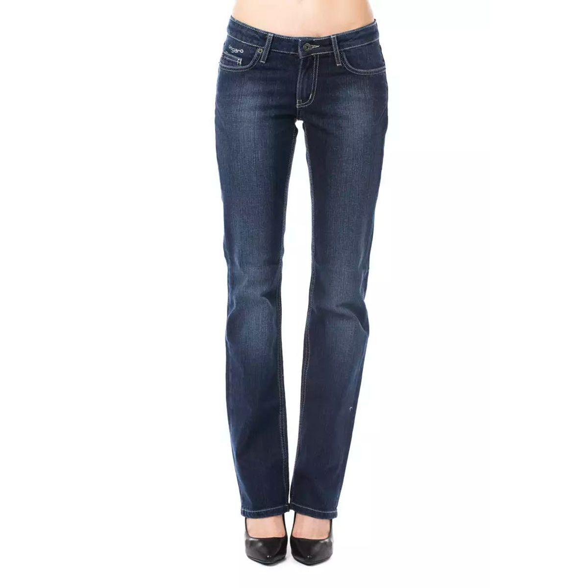 Ungaro Fever Chic Regular Fit Blue Jeans with Logo Detail