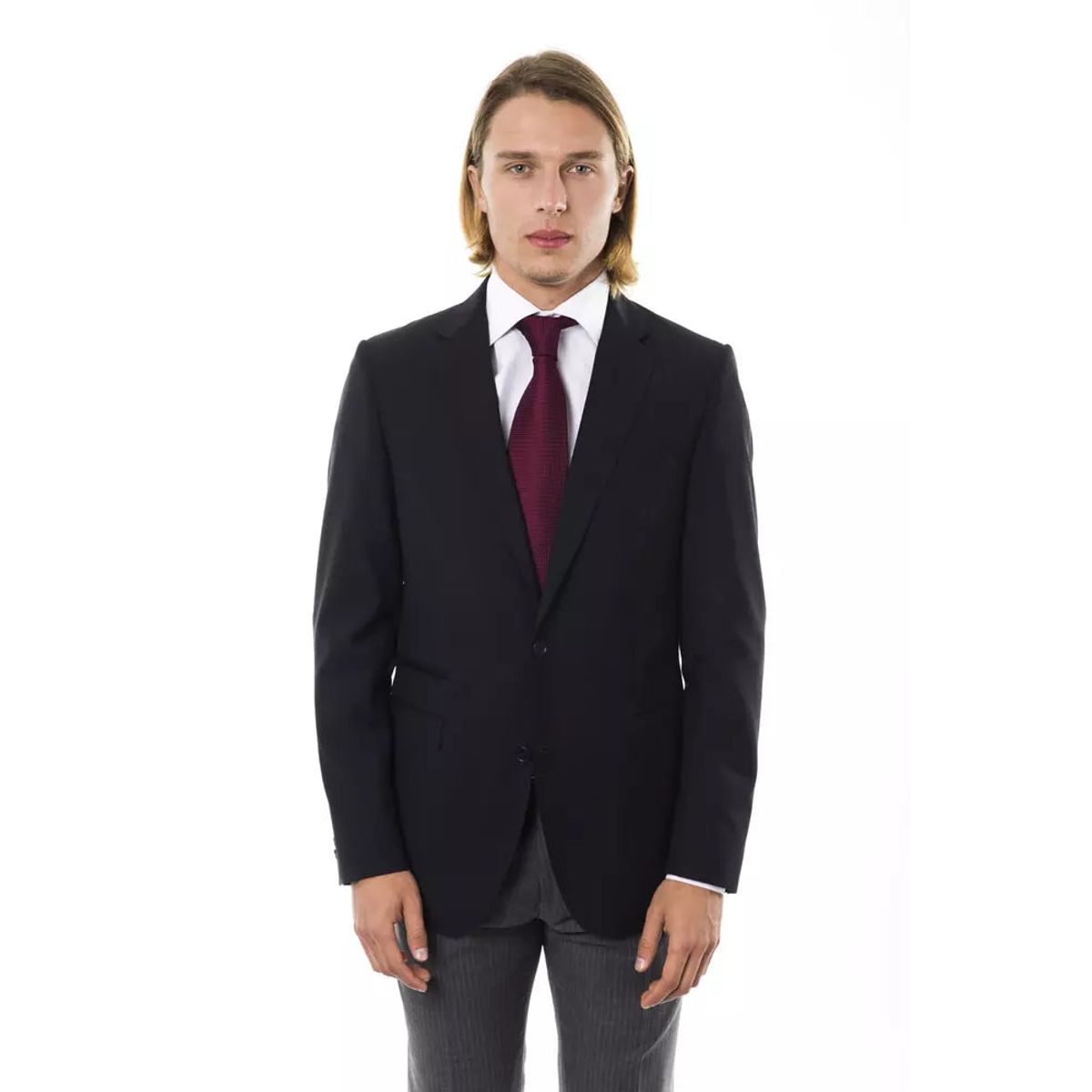 Uominitaliani Elegant Wool Two-Button Herre Blazer