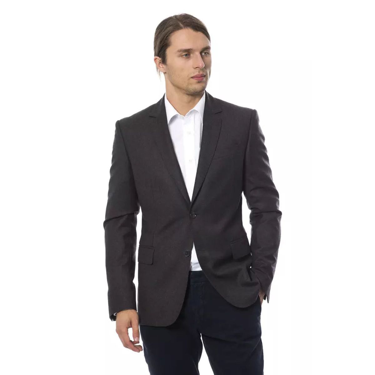 Verri Elegant Gray Wool Herre Blazer