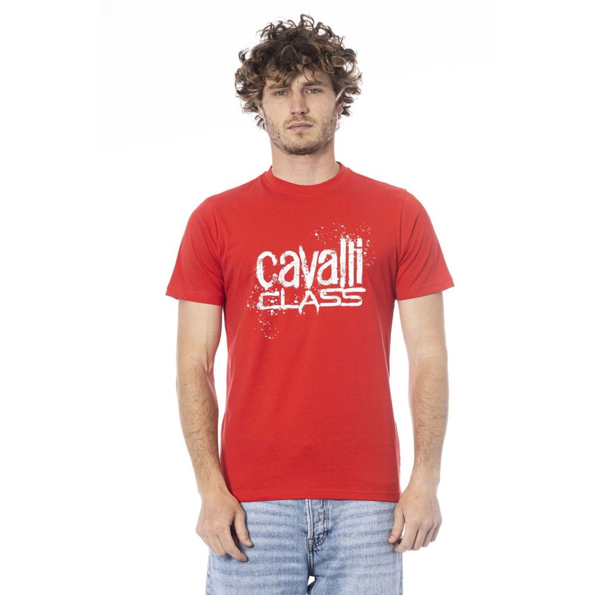 Cavalli Class Red Cotton T-Shirt