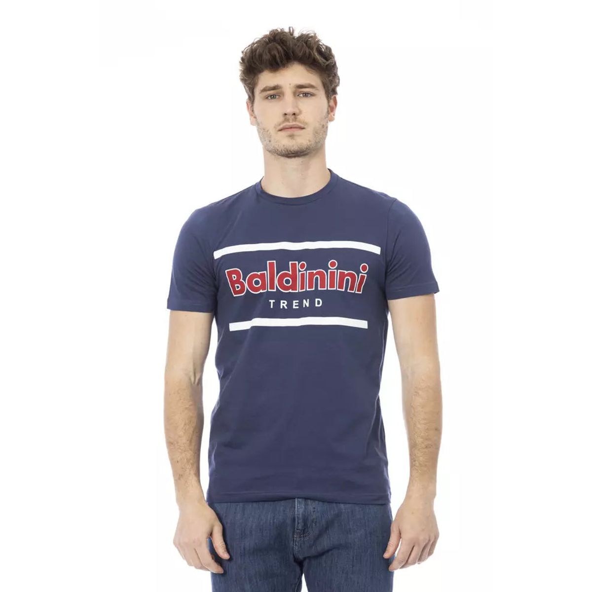 Baldinini Trend Blå Bomuld T-Shirt