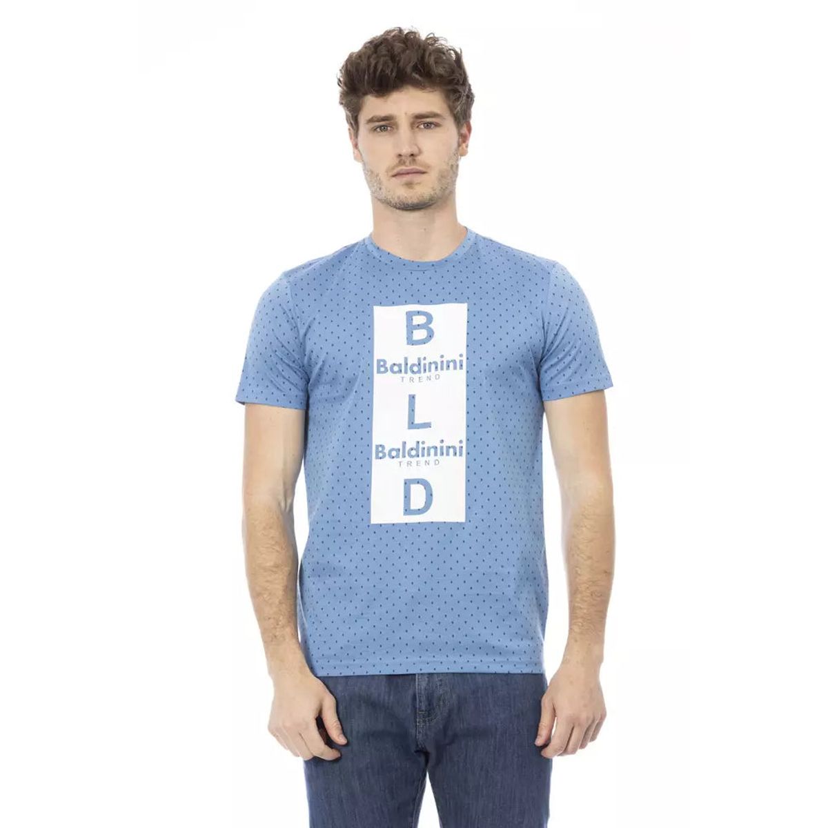 Baldinini Trend Blå Bomuld T-Shirt