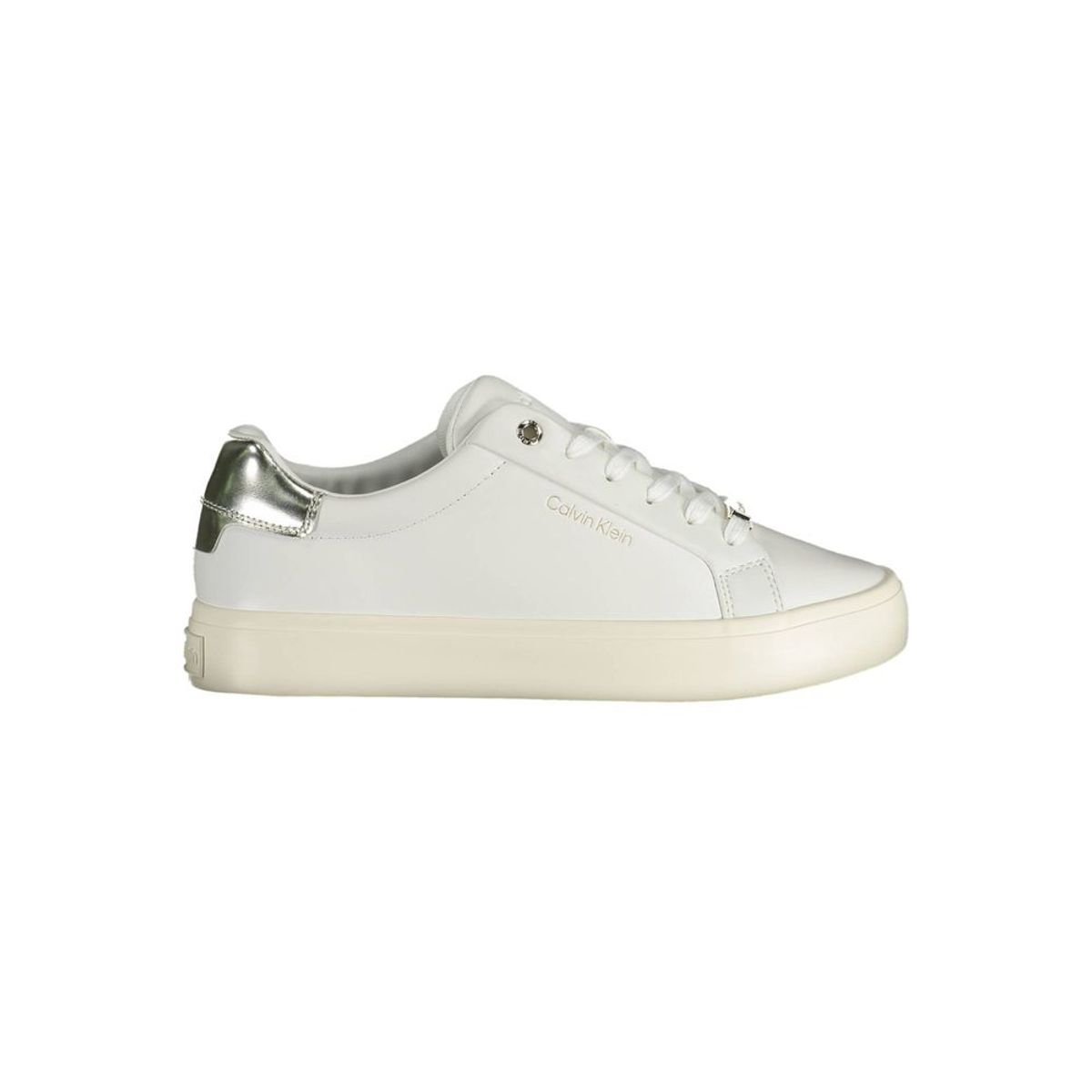 Calvin Klein Elegant White Contrast Lace-Up Sneakers