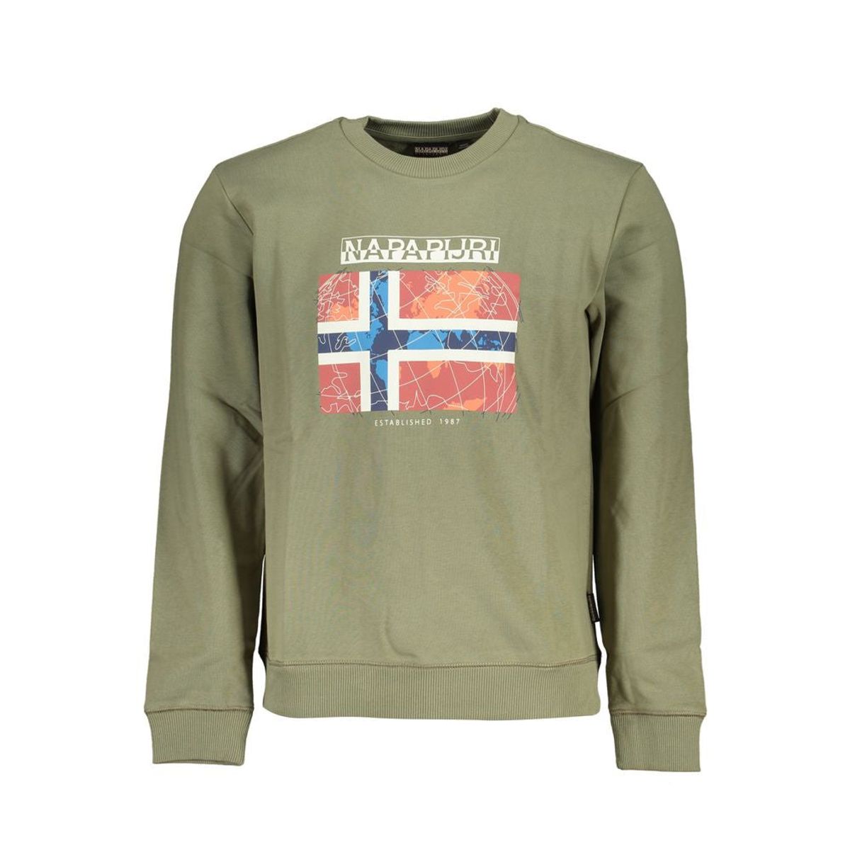 Napapijri Green Cotton Men Sweater