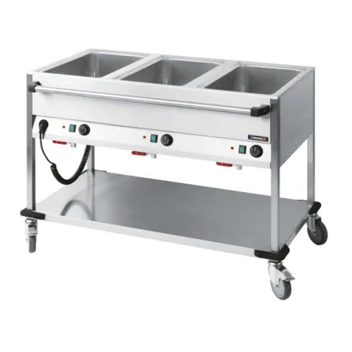 Bain-Marie - Vogn med hjul - 3 X GN 1/1