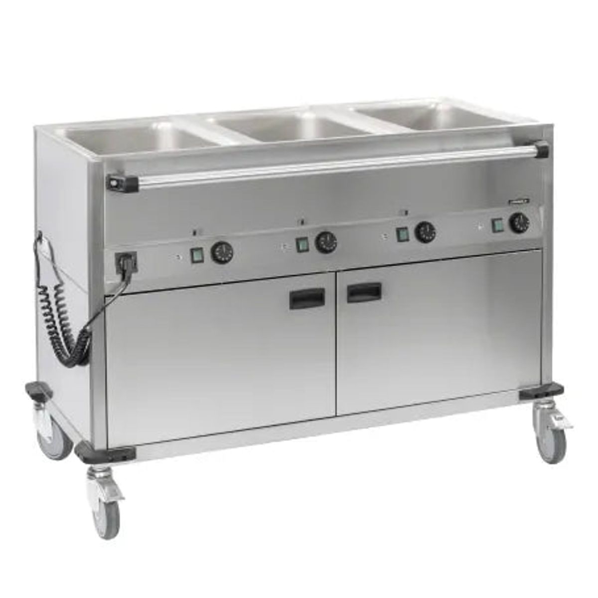 Bain-Marie - Vogn med hjul - Med Varmeskab - 3 X GN 1/1