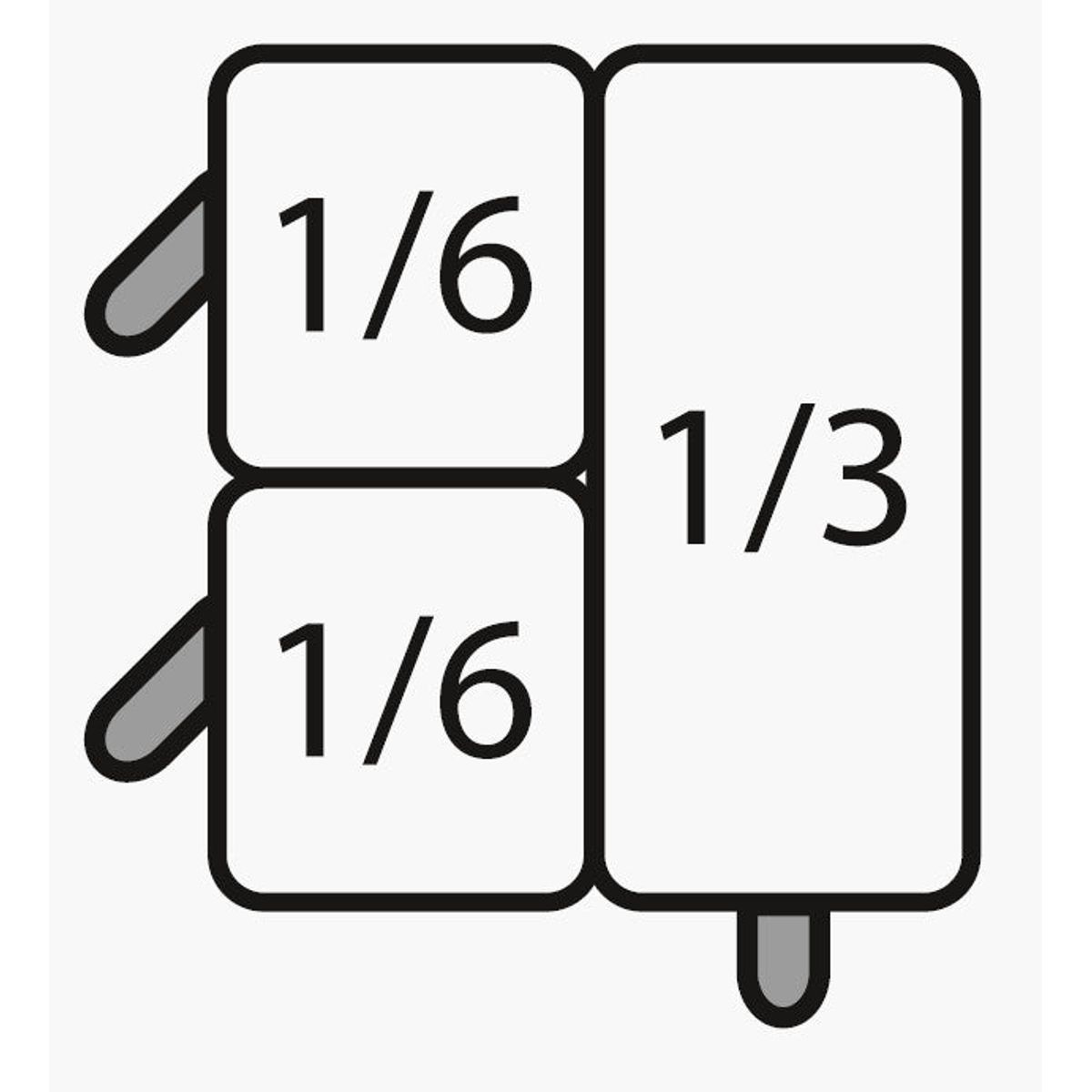 SARO E7/CPCEXB Pasta kurv sæt: 2 x 1/6 GN + 1 x 1/3 GN