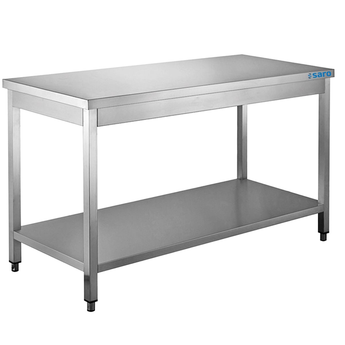 SARO Rustfrit stål bord med underhylde - 700 mm dybde, 1200 mm