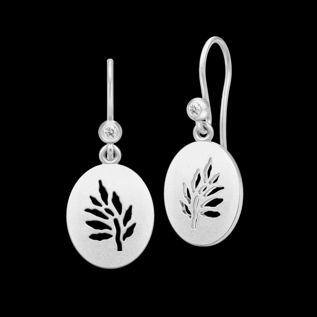 Tree of Life Signet Earrings Clear