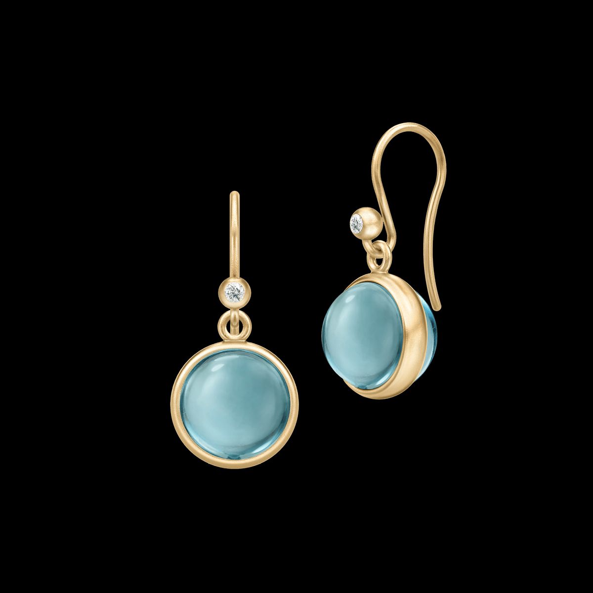 Prime Earrings Aqua Blue Quartz