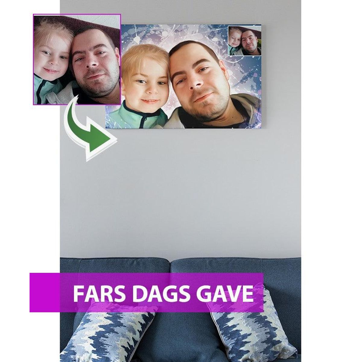 Fars dags gave - Dream portræt efter dine fotos