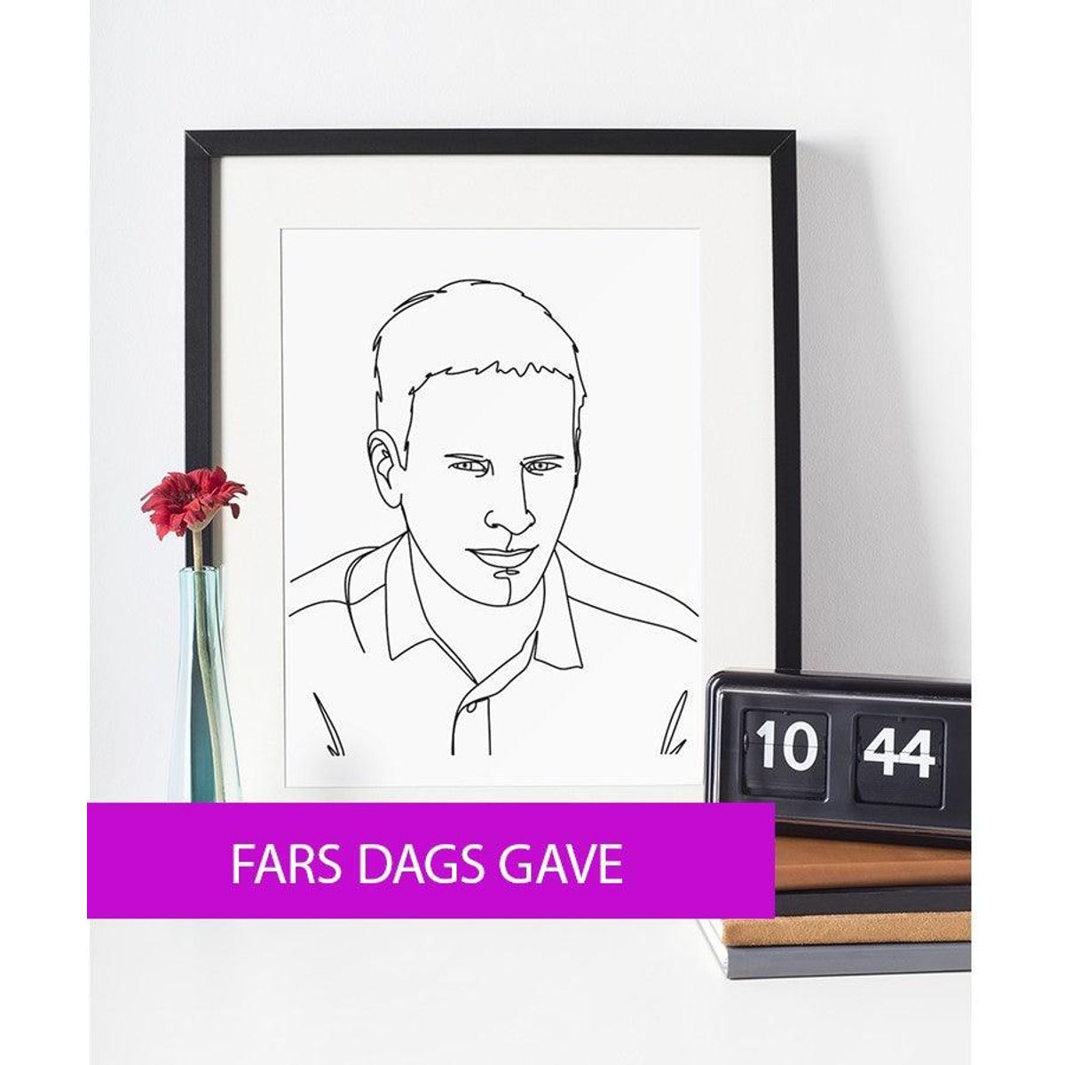 Fars dags gave - line art tegning efter dine fotos