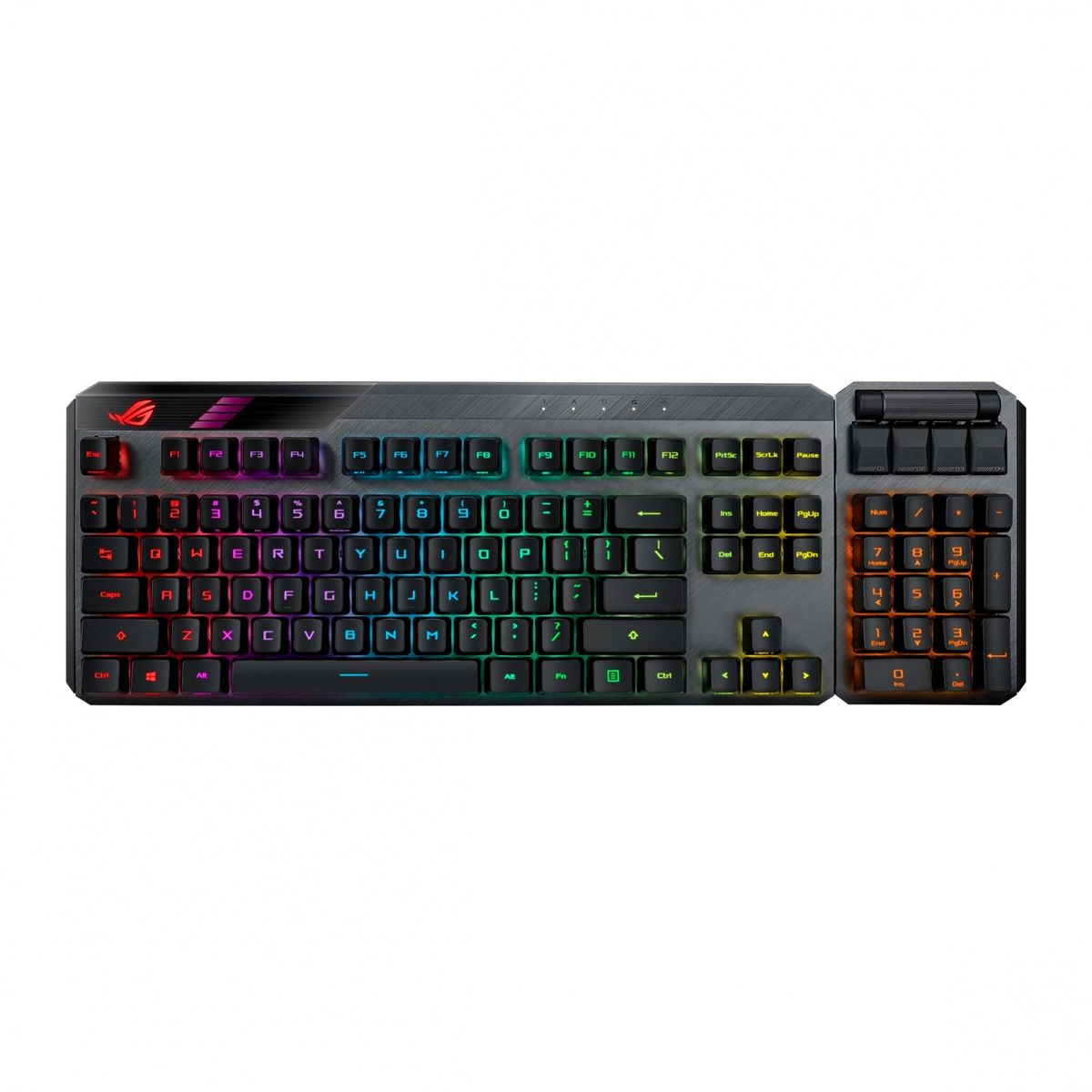 ASUS ROG Claymore II Wireless Gaming Keyboard w. ROG RX Optical Switches, Detachable Numpad