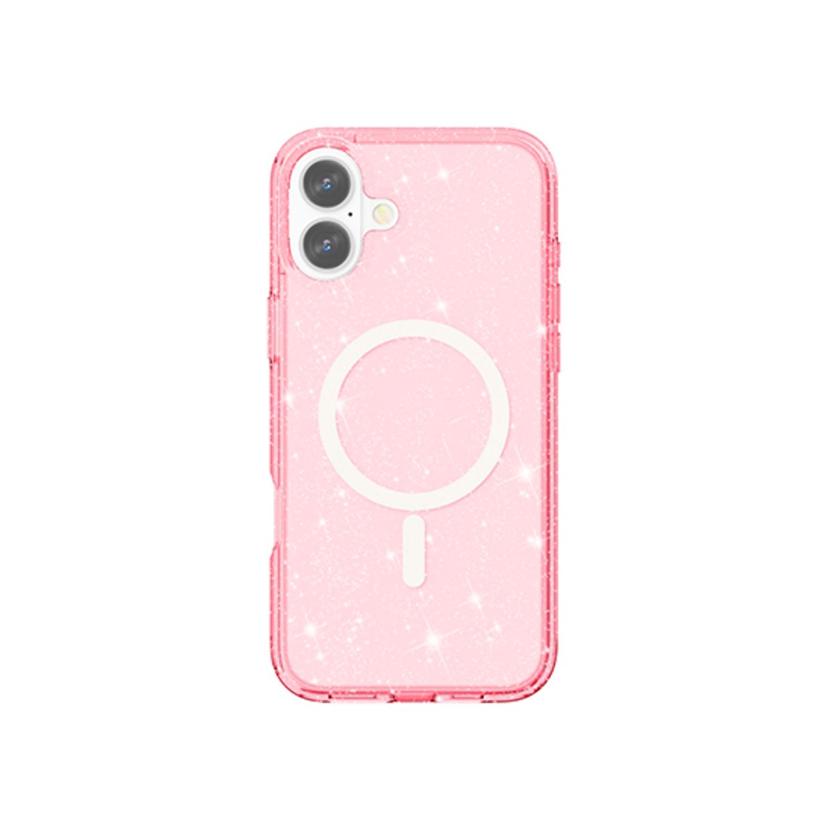 iPhone 16 Plus - DeLX&trade; Glitter Silikone Cover M. MagSafe - Pink