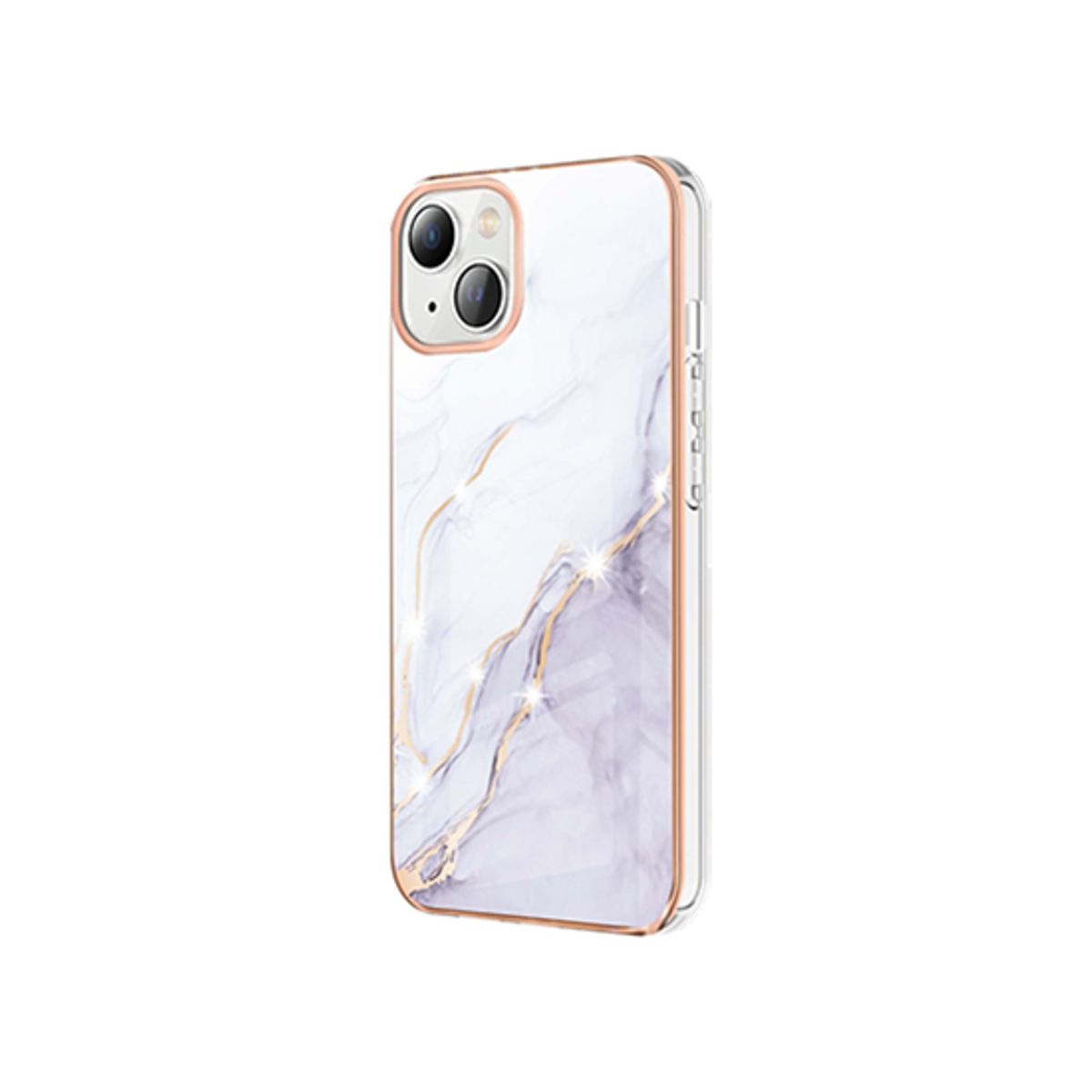 iPhone 15 Plus - Deluxe&trade; Marble Silikone Cover - Hvid