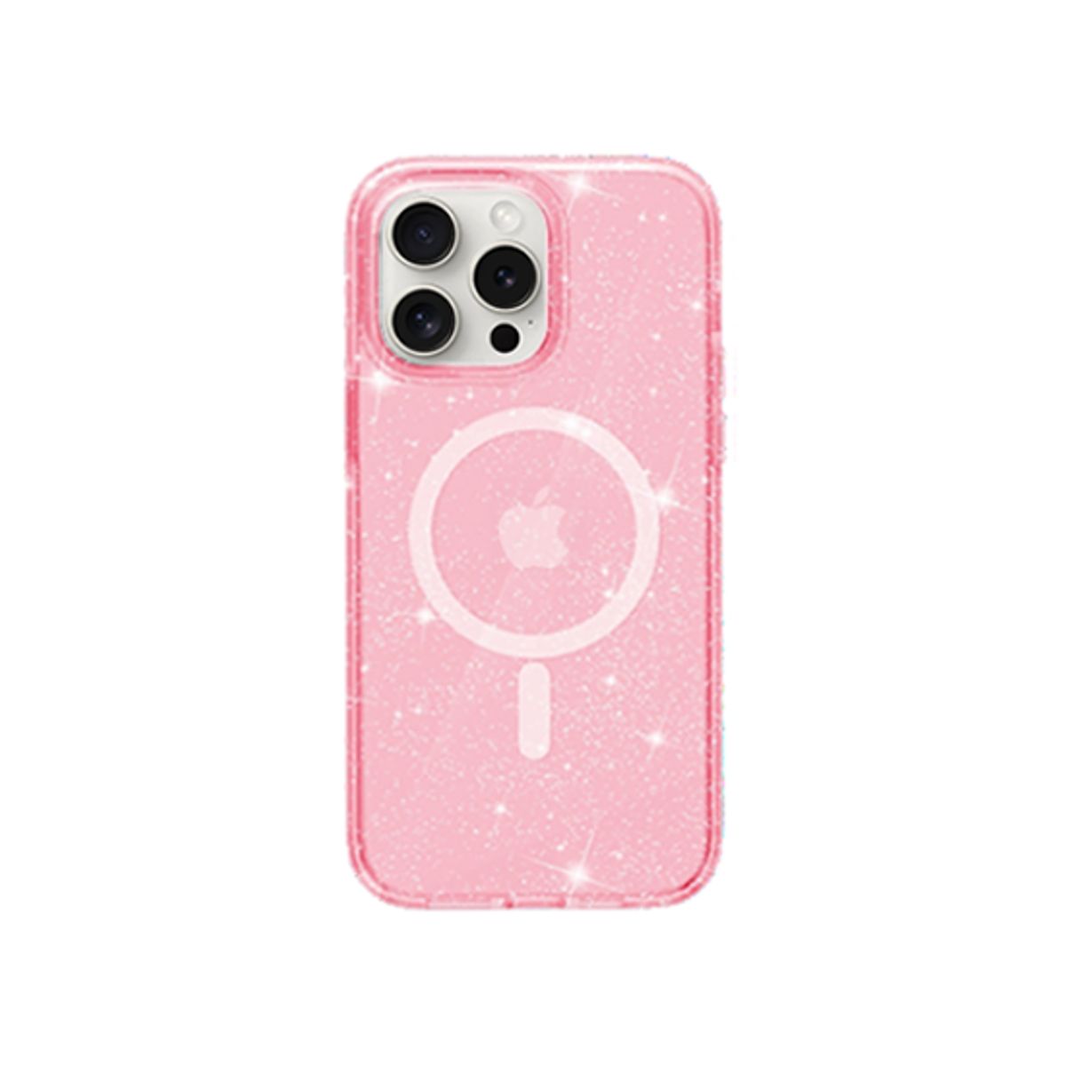 iPhone 15 Pro - DeLX&trade; Glitter Silikone Cover M. MagSafe - Pink